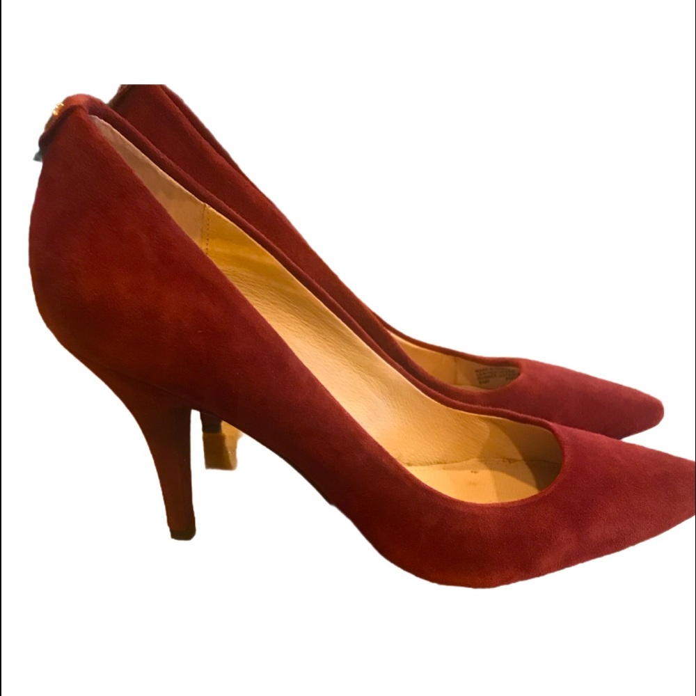 Michael Kors deep red suede heels